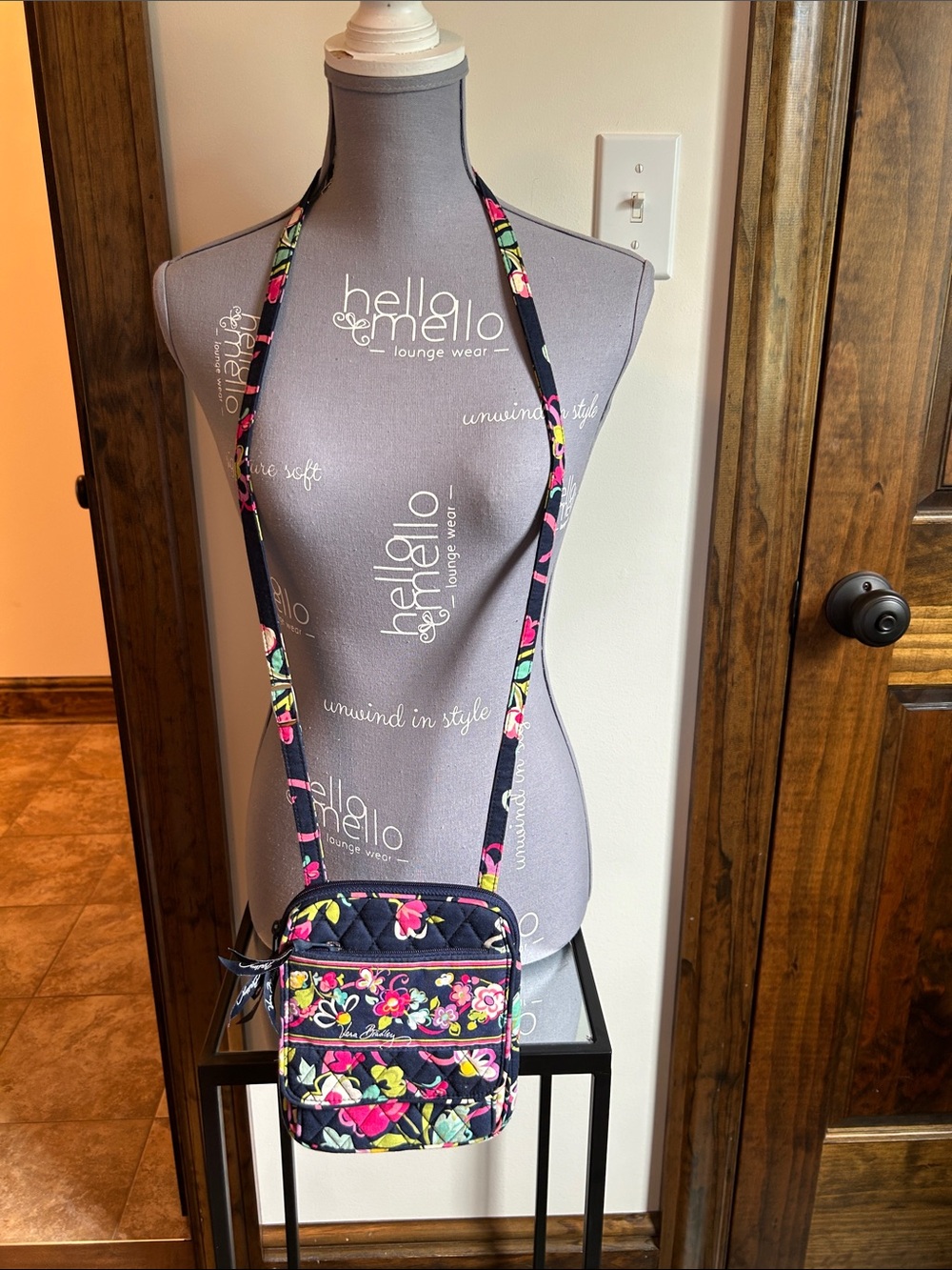 Vera Bradley Navy Floral Quilted Crossbody
